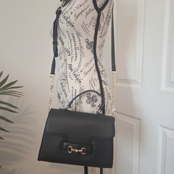 Anne Klein Handbags - Anne Klein Black Satchel with Gold Accents